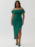 Plus Size White Sheath Satin Off the Shoulder Matte Asymmetrical Graduation Dress
