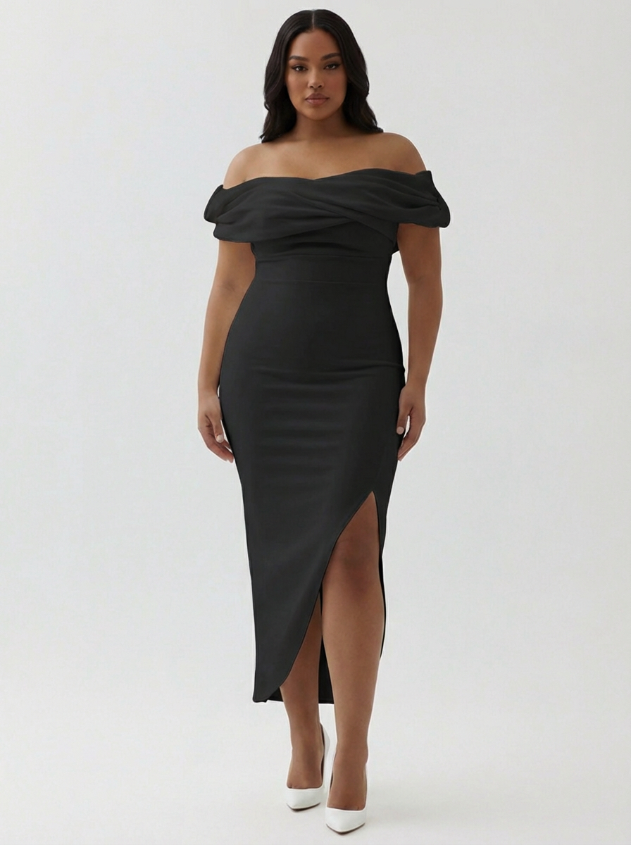 Plus Size White Sheath Satin Off the Shoulder Matte Asymmetrical Graduation Dress