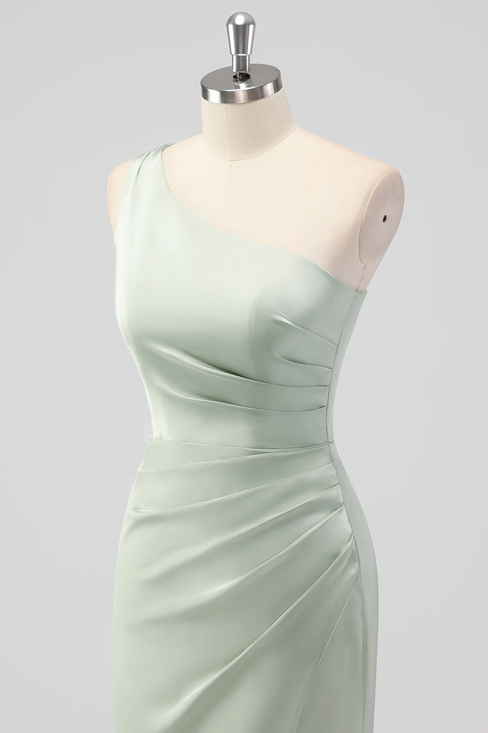 sage green sheath dress WEDTREND Women Sage Green Long Bridesmaid Dress with Slit Sheath Ruffled Lace-Up Back Wedding Party Dress, Sage / US12