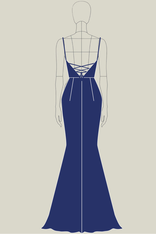 Mermaid Sequins Sparkly Navy Long Formal Dress