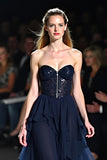 Sweetheart Navy A Line Long Gala Dress with Ruffles