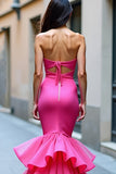 Sheath Fuchsia Sweetheart Long Prom Dress