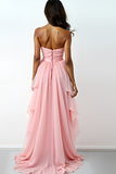 Sweetheart Blush Pink Asymmetrical High-Low Formal Dress