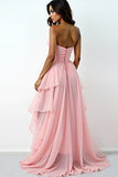 Sweetheart Blush Pink Asymmetrical High-Low Formal Dress