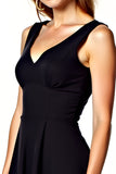A Line Black Backless Knee-Length Graduation Dress