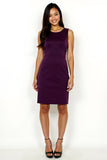 Sleeveless Purple Scoop Knee Length Mother of the Bride Dress
