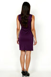 Sleeveless Purple Scoop Knee Length Mother of the Bride Dress
