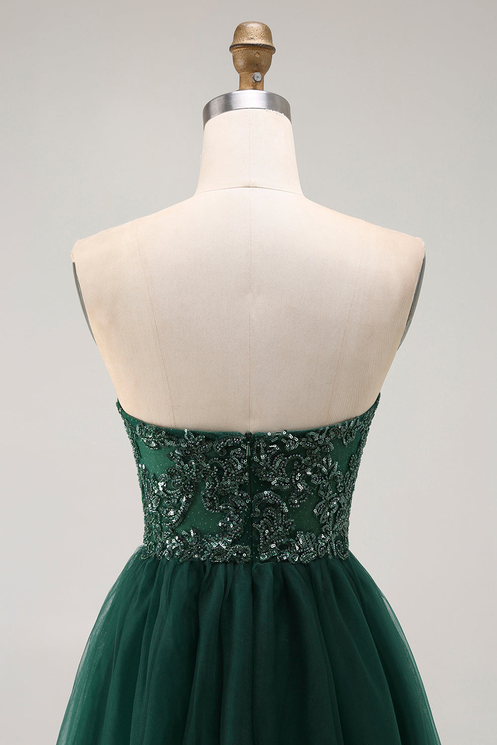 Sparkly Dark Green Sweetheart Long Prom Dress with Sequins