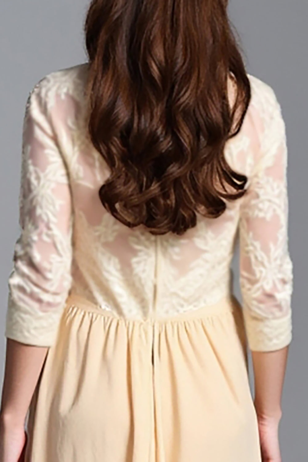 Ruched Champagne Appliqued A Line Mother of the Bride Dress
