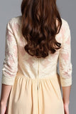 Ruched Champagne Appliqued A Line Mother of the Bride Dress