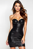 Sweetheart Short Sparkly Black Bodycon Graduation Dress