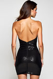 Sweetheart Short Sparkly Black Bodycon Graduation Dress