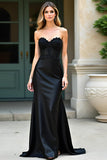 Black Sweetheart Sheath Long Prom Dress