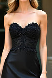 Black Sweetheart Sheath Long Prom Dress