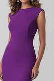 Plum Mermaid Sleeveless Round Neck Long Formal Dress