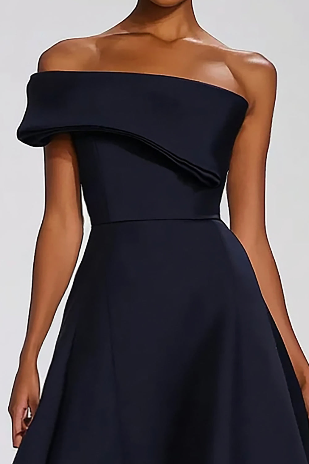 ZAPAKASA Women Navy Off the Shoulder A Line Long Formal Dress