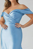Sky Blue Sheath Sweetheart Long Plus Size Formal Dress