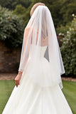Simple Ivory Sweetheart Ball Gown Sweep Train Wedding Dress