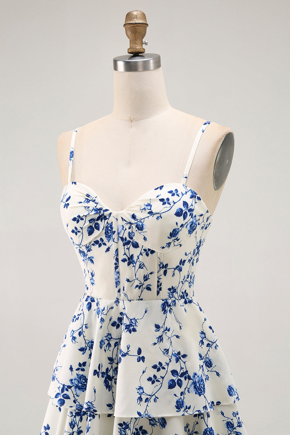 ZAPAKASA Women Blue Flower Tiered Long Prom Dress with Slit Floral Chiffon Backless Spaghetti Straps A Line Formal Dress ZAPAKASA Women Blue Flower Tiered Long Prom Dress with Slit Floral Chiffon Backless Spaghetti Straps A Line Formal Dress