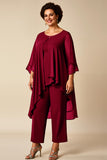 Chiffon Peacock Asymmetrical Jumpsuit Mother of the Bride Dress