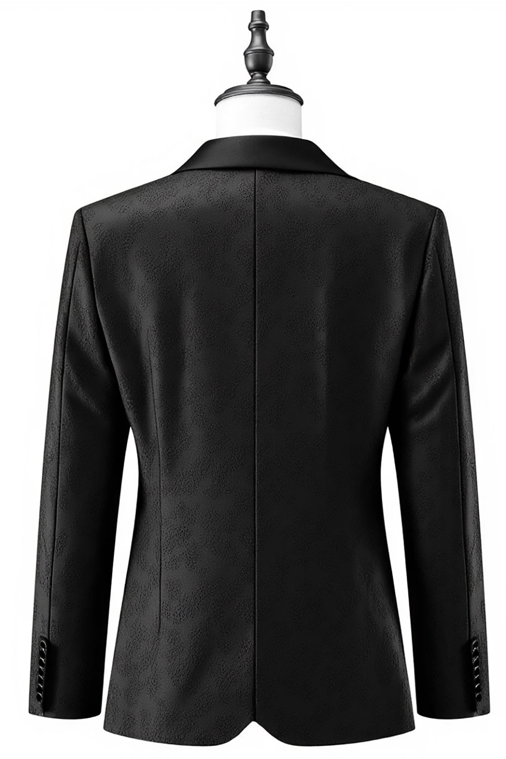 Men's Black One Button Shawl Lapel Jacquard Prom Blazer