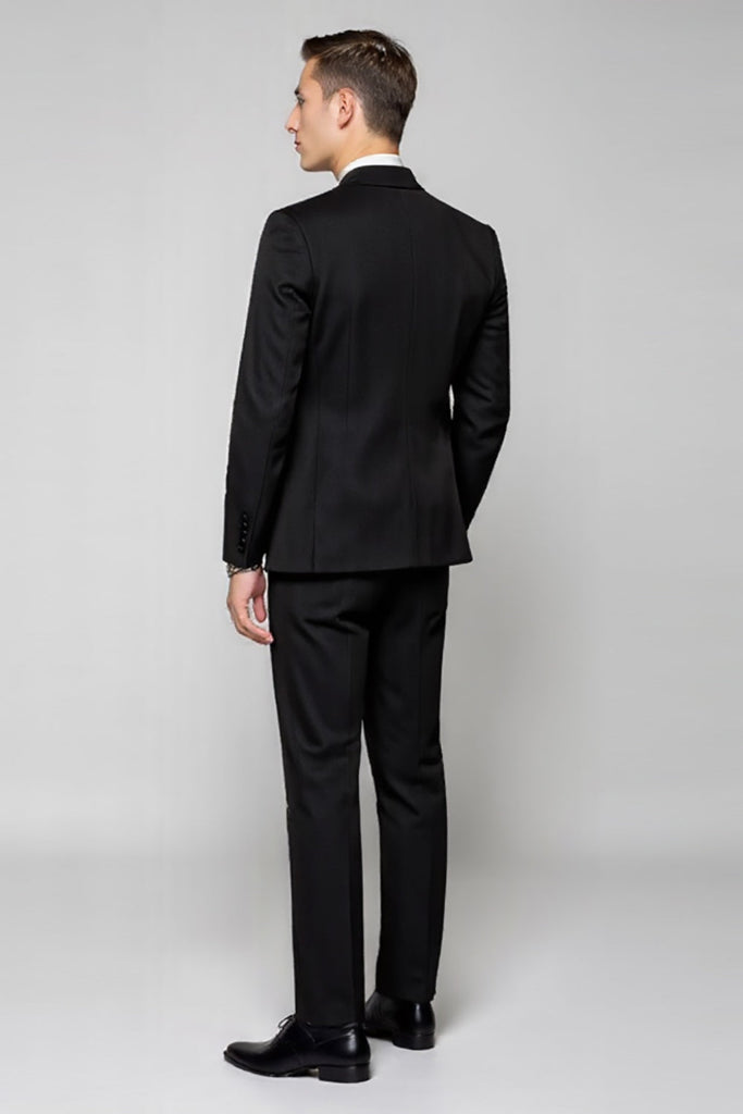 Elegant 3 Piece Notched Lapel Satin Formal Business Suit with Long Blazer main image 0