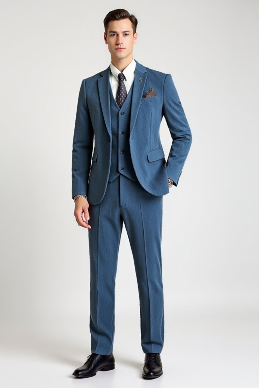 Bespoke Mavy Blue Men's Suit Notch Lapel Prom Party Suit