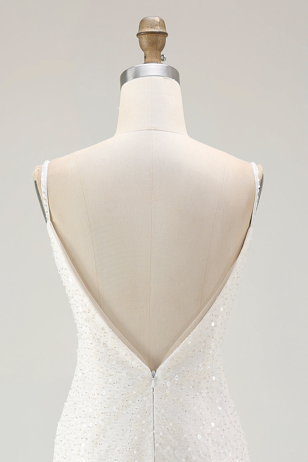 Sparkly White Sequins V-Neck Bodycon Short Homecoming Dress with Ruffles