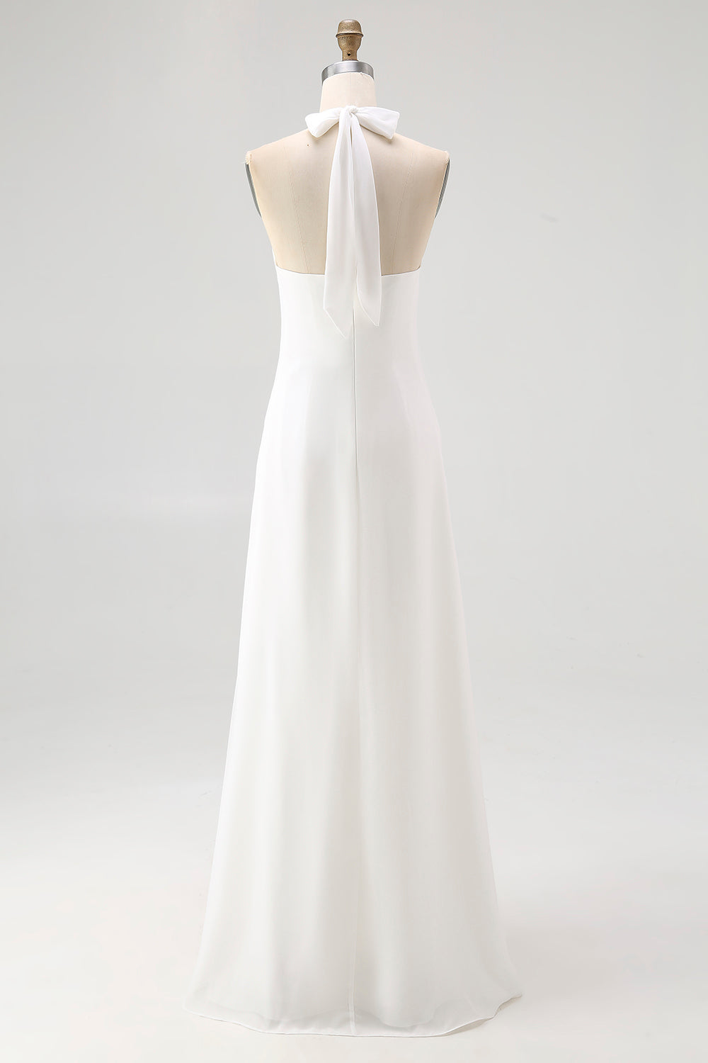 Plus Sise White Chiffon A Line Halter Long Rehearsal Dinner Dress Plus Sise White Chiffon A Line Halter Long Rehearsal Dinner Dress