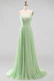 Pink Spaghetti Straps Chiffon Pleated Long Wedding Guest Dress