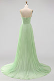 Pink Spaghetti Straps Chiffon Pleated Long Wedding Guest Dress