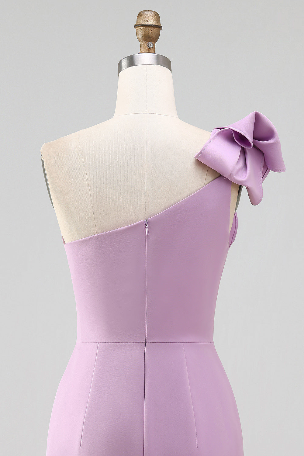 White Sheath Satin One Shoulder Short Graduation Dress with Bow