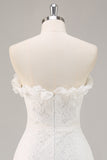 White A Line Lace Sweetheart Mini Graduation Dress