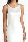 White Satin Scoop Long Mermaid Engagement Dress