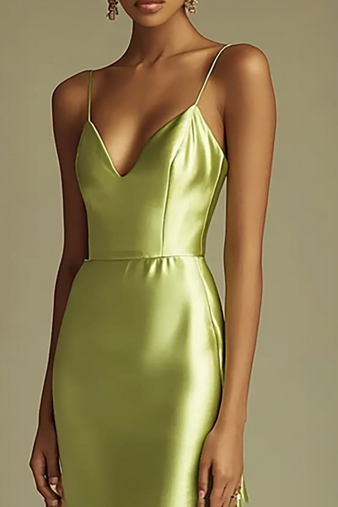 Sexy Sheath Spaghetti Straps Long Formal Prom Evening Dresses Y5349 main image 1