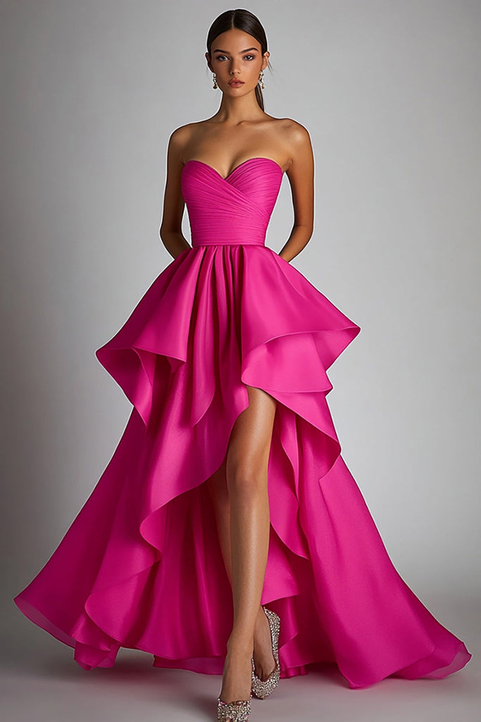 Satin Fuchsia Prom Dress SYP72