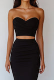 Black Mermaid Two Piece Sweetheart Long Formal Dress