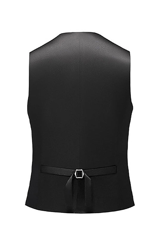 Jacquard Black Shawl 3 Pieces Lapel Men's Suits