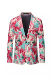 Floral Colourful Lapel Notched Men's Blazer