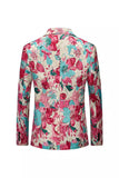 Floral Colourful Lapel Notched Men's Blazer