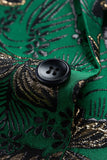 Green Floral Notched One Button Lapel Men's Blazer