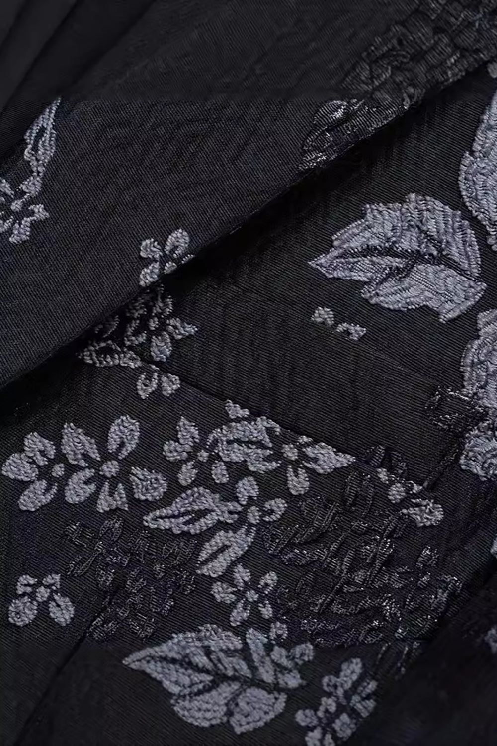 Black Floral Lapel One Button Peak Men's Blazer