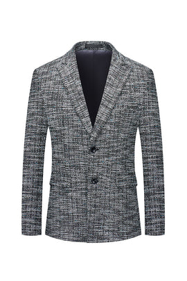 Grey Peaked Lapel Single Breasted Men's Blazer