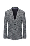 Grey Peaked Lapel Single Breasted Men's Blazer