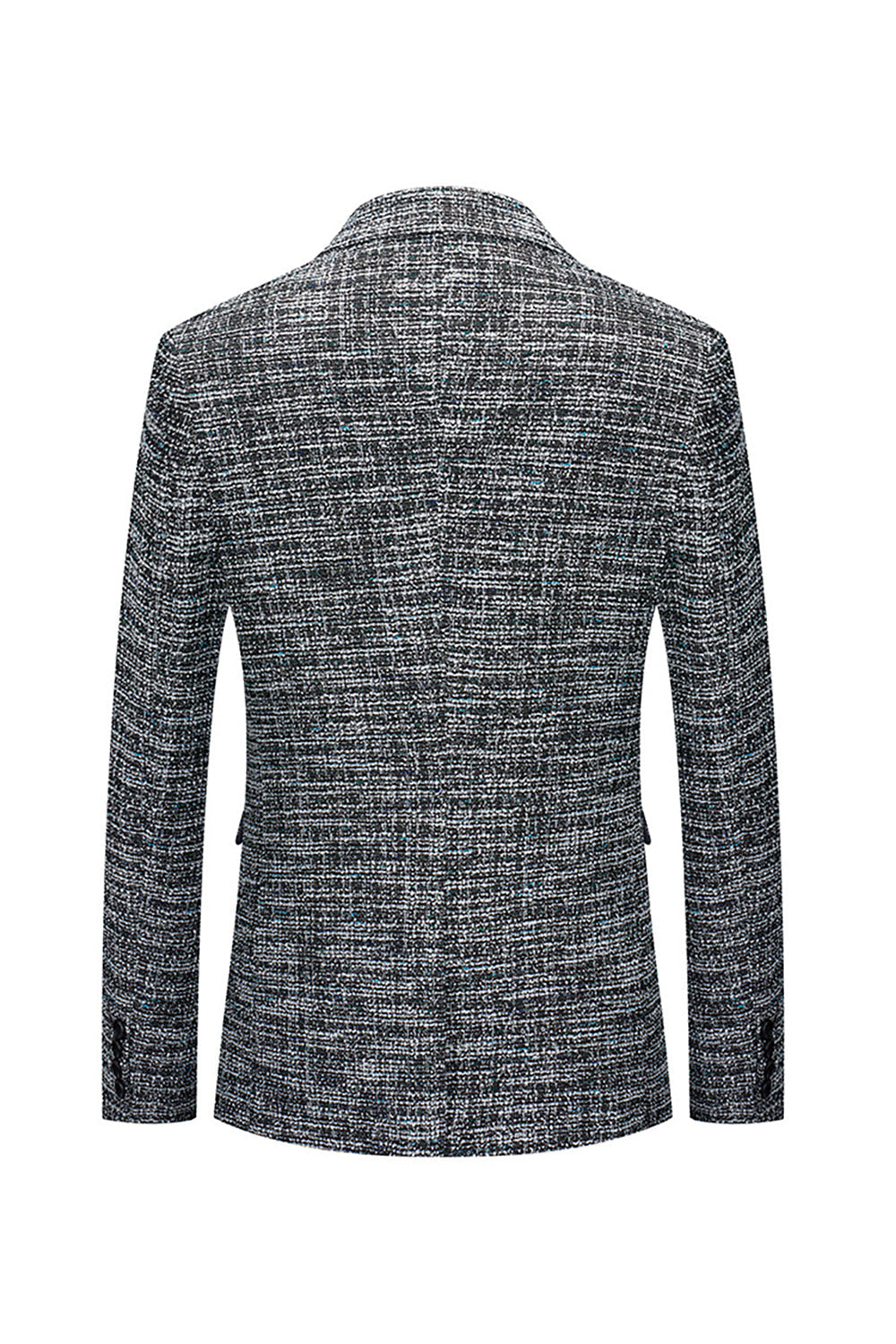 Grey Peaked Lapel Single Breasted Men's Blazer