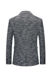 Grey Peaked Lapel Single Breasted Men's Blazer