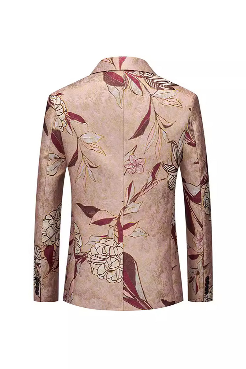 Rose Gold Lapel Printed Single Breasted Notched Men's Prom Blazer