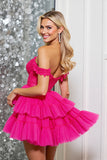 Corset Pink Tulle Short A Line Homecoming Dress with Appliques
