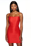 Orange Bodycon Satin Square Neck Short Homecoming Dress
