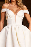 White Corset Deep V-Neck A Line Short Homecoming Dress